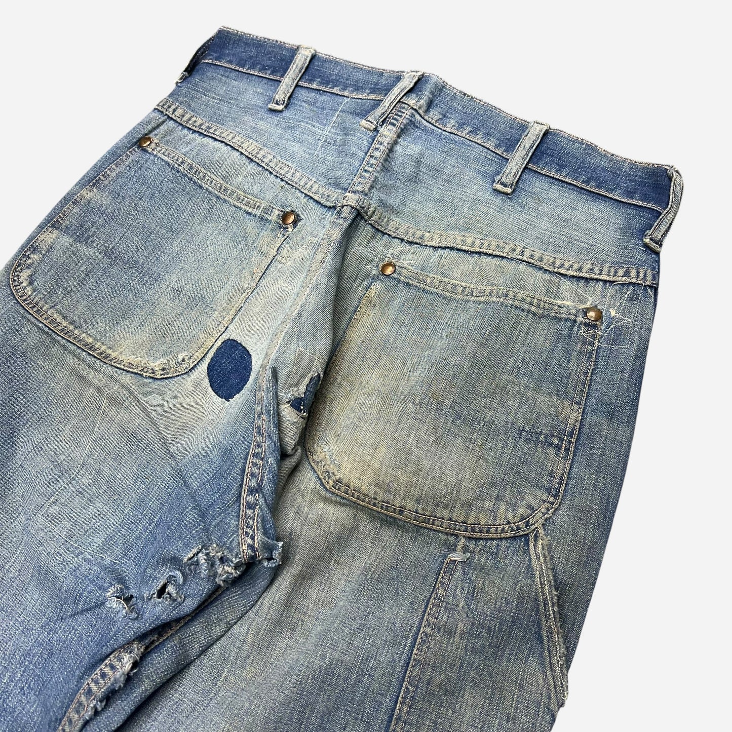 1940s Blue Bell sanforized donut button fly carpenter denim jeans (29w)