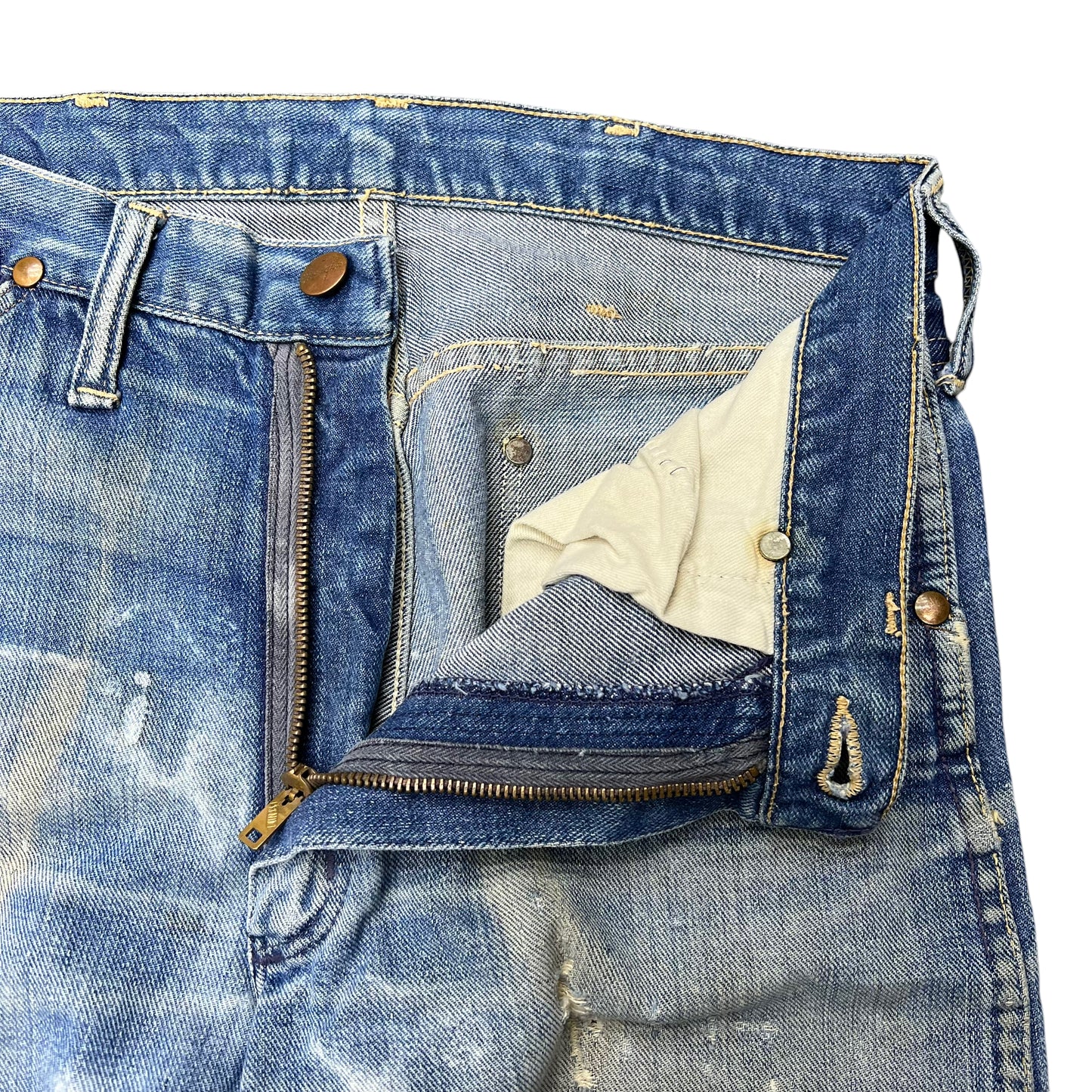 1960s Wrangler faded painted cowboy jeans (30w)