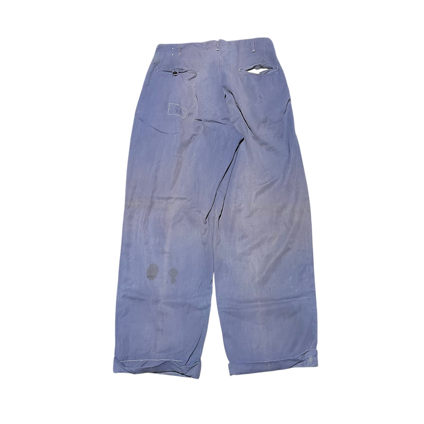 1940s 1950s Blue rayon pleated pants (30w)