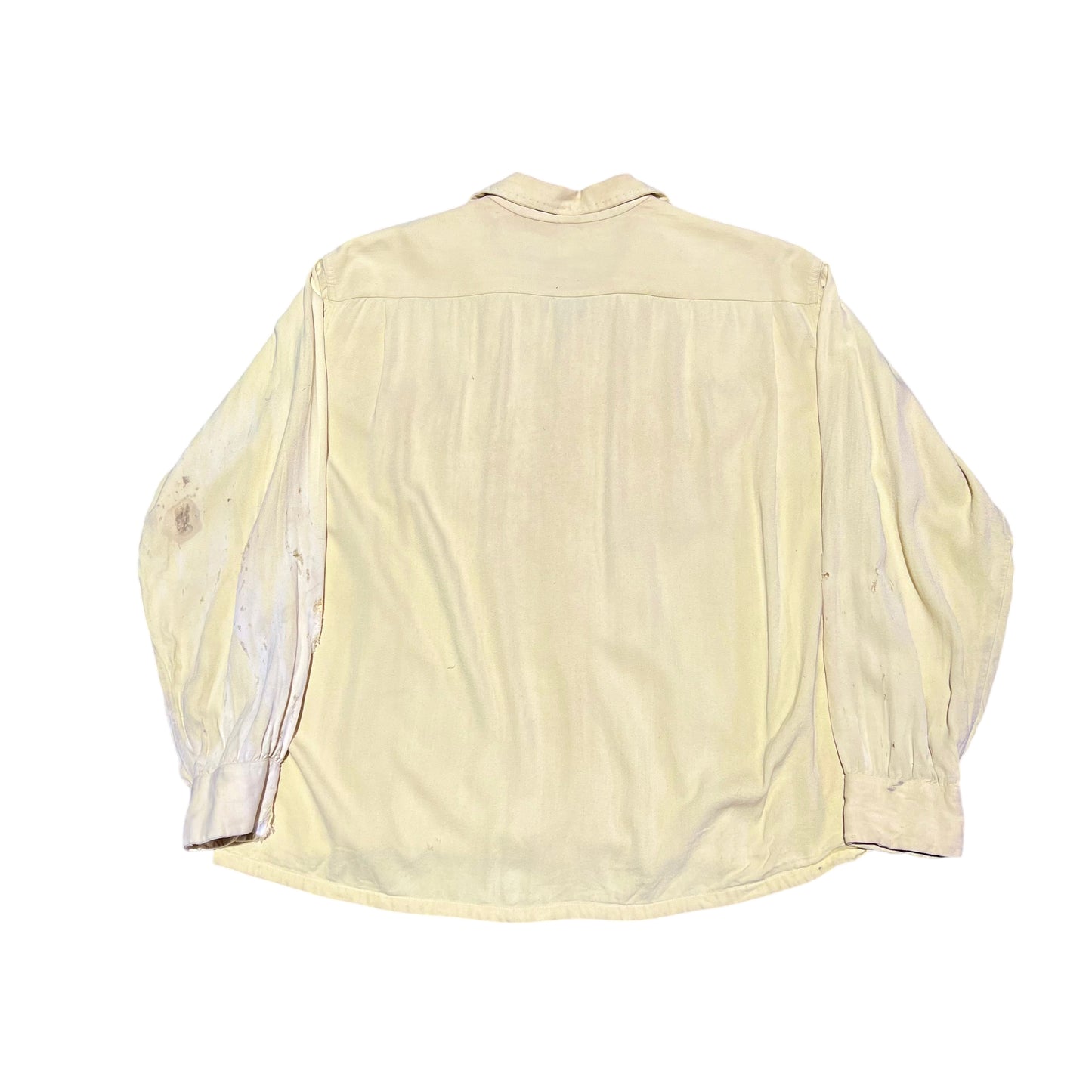 1950s Penney’s Towncraft yellow rayon loop collar shirt (XL)