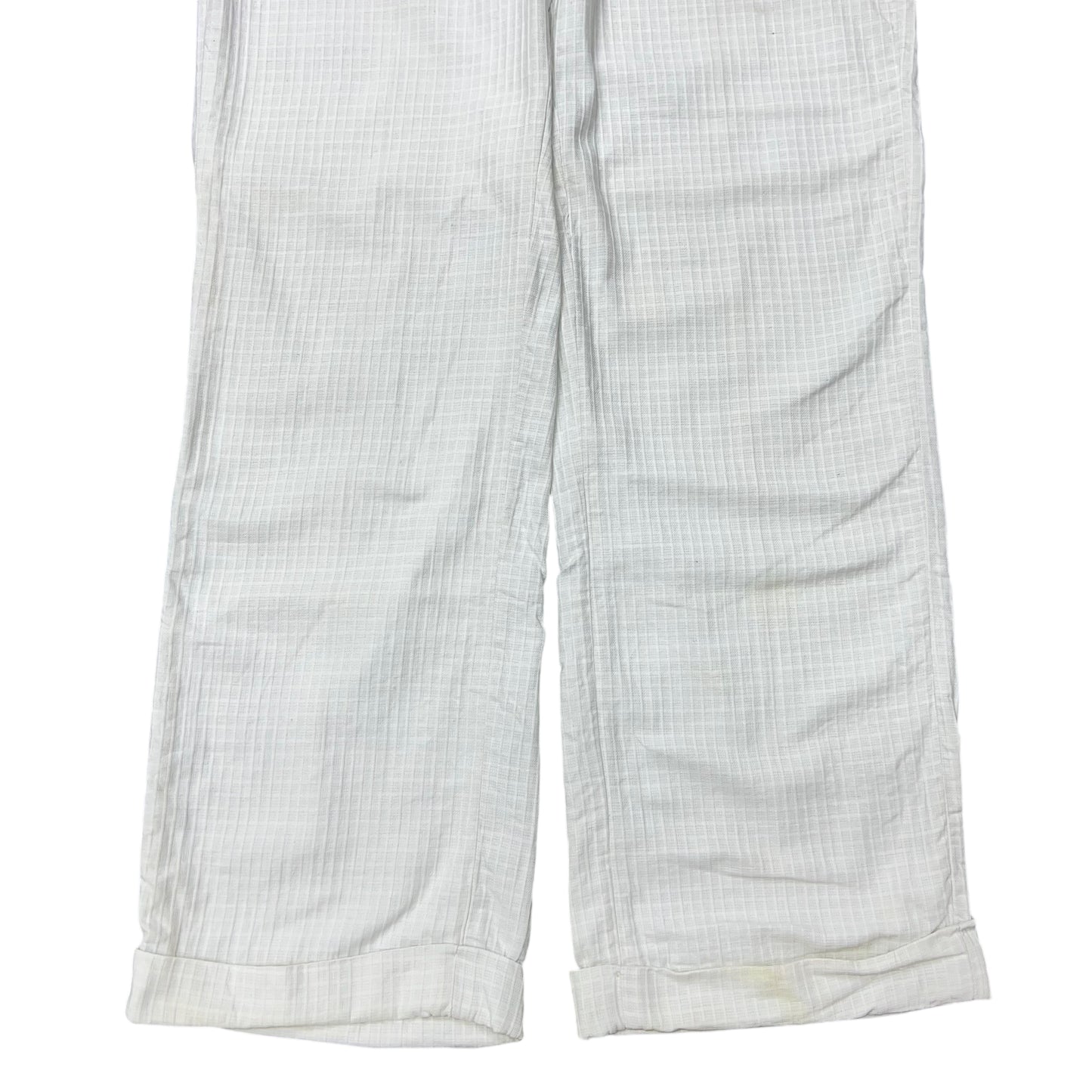 1930s 1940s N&W white cotton grid plaid pants (33w)