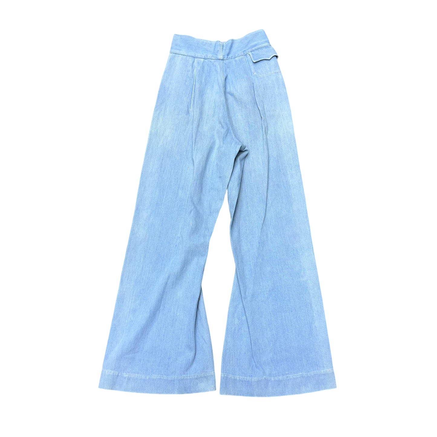 1940s 1950s Women’s Light blue selvedge denim flared sailor jeans (24w)