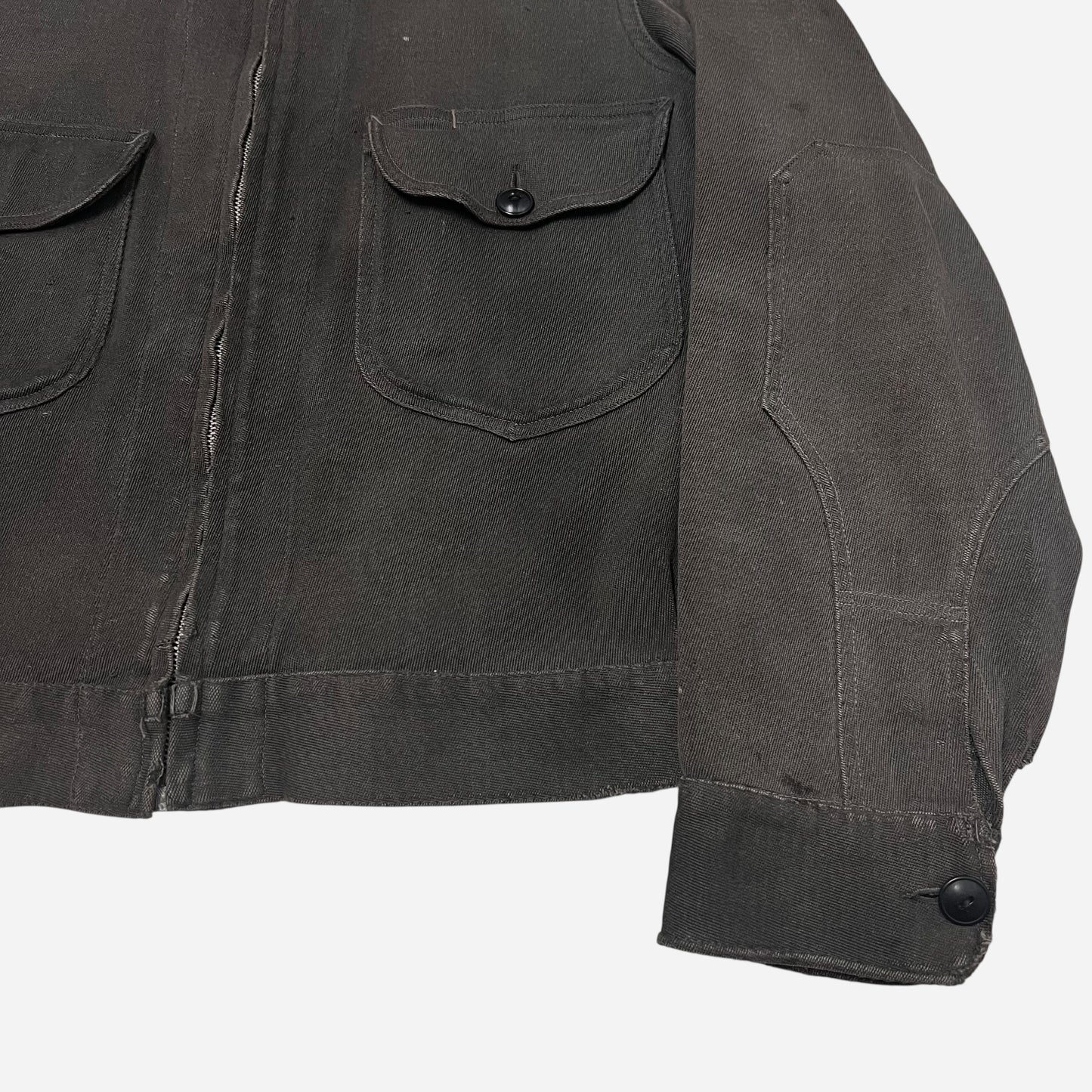 1950s Black/gray Lee cotton whipcord boxy work jacket (M/L)