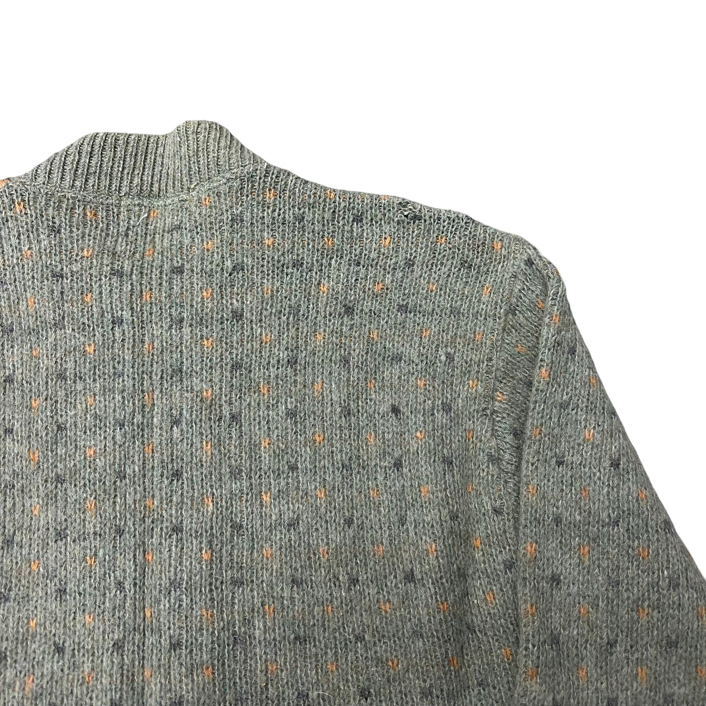 1960s Sears lambs wool & mohair green zip up cardigan (M/L)