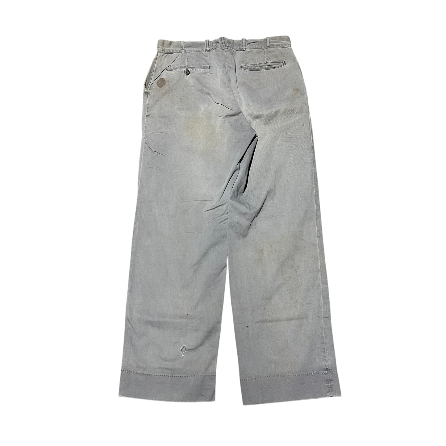 1950s Gray sail cloth chino work pants (32w)
