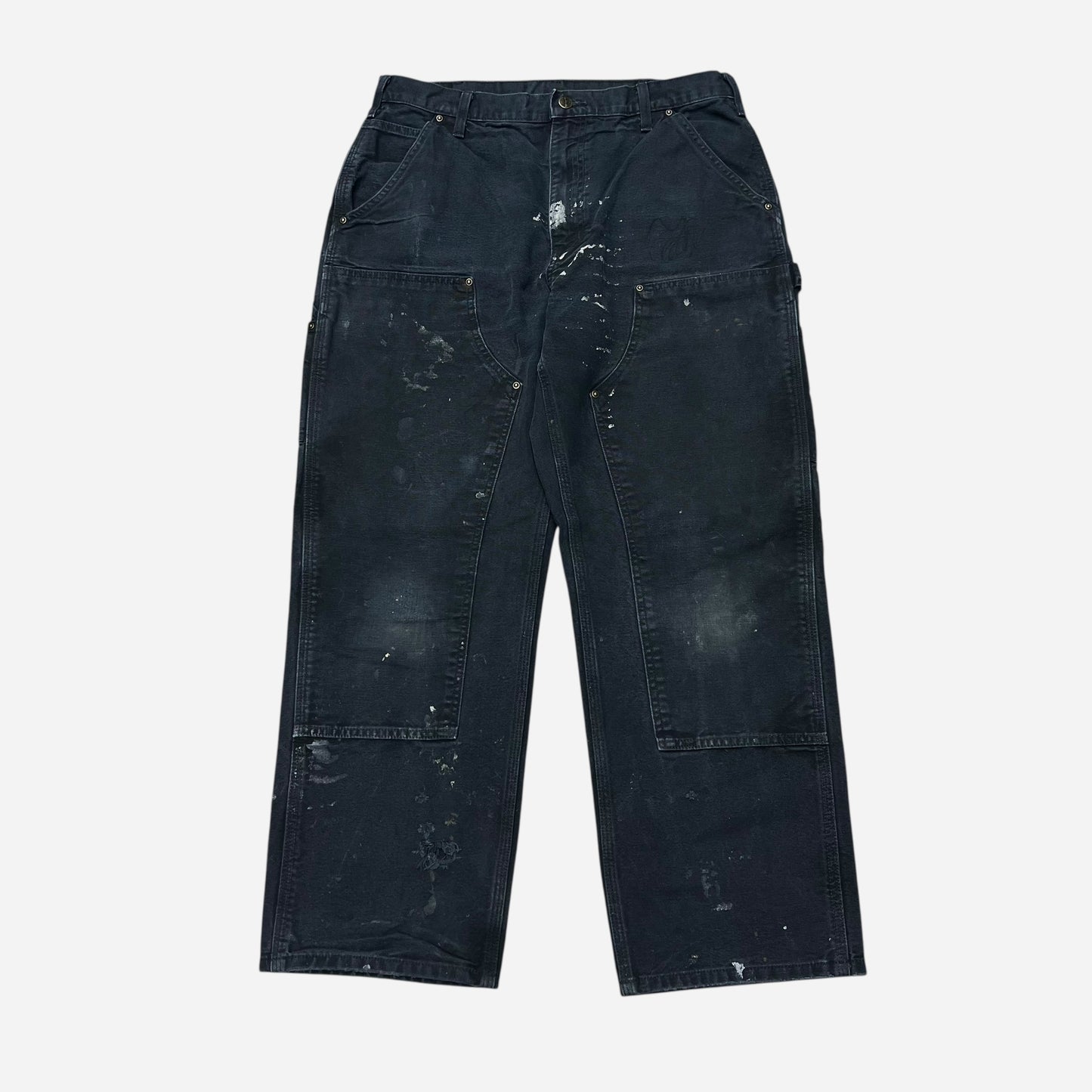 2000s Black Carhartt double knee pants (33w)