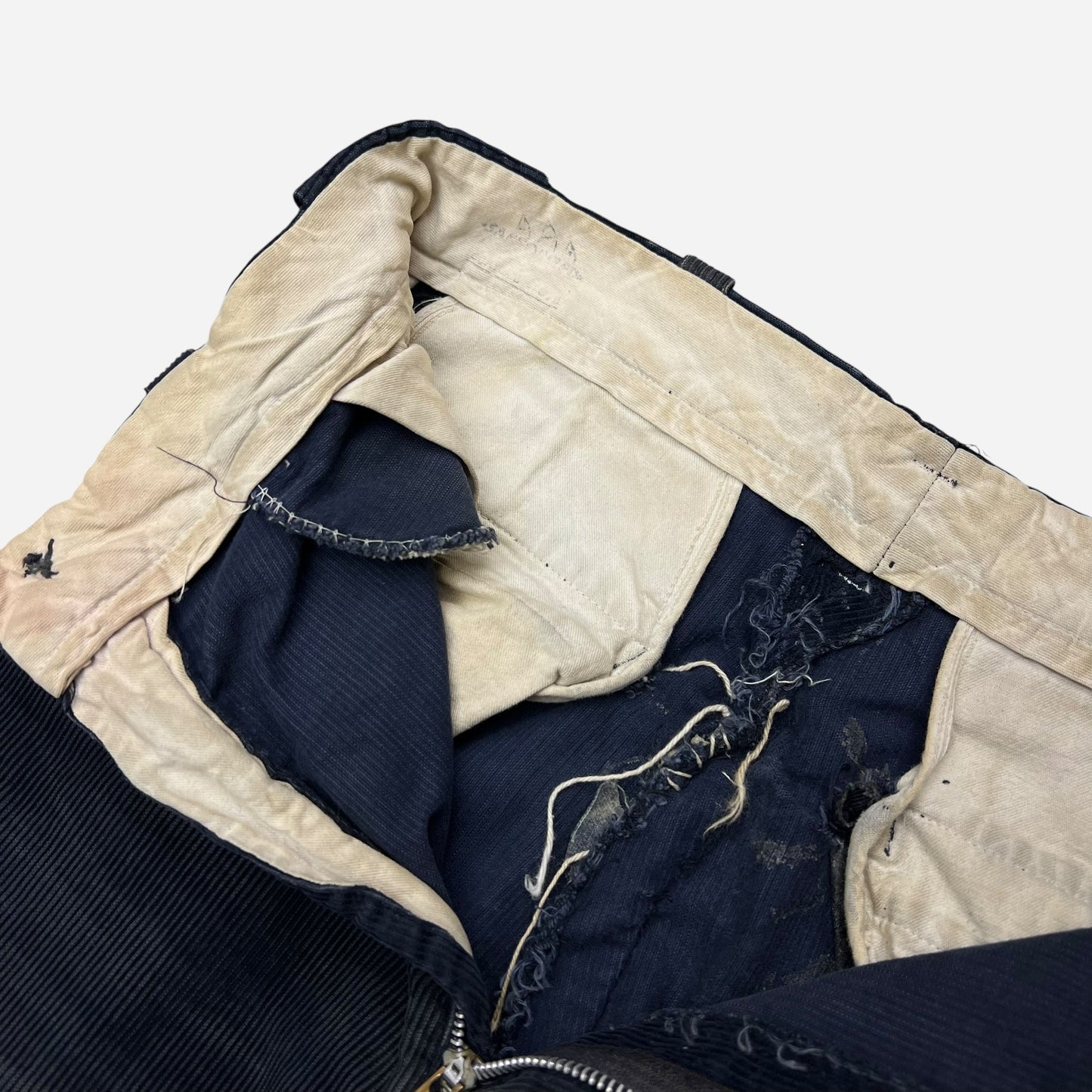 1950s Black corduroy sail cloth pants (29w)