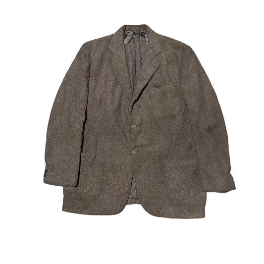 1930s Brown wool/linen suit jacket (M)