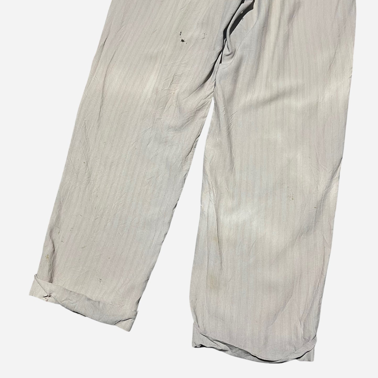 1950s Gray striped rayon pleated pants (36w)