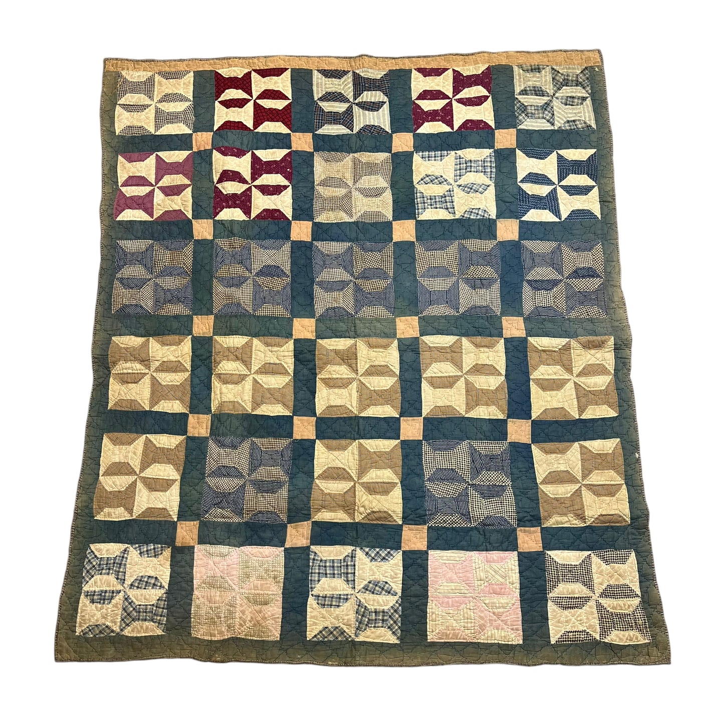 1910s-1930s Calico quilt (73”x63”)
