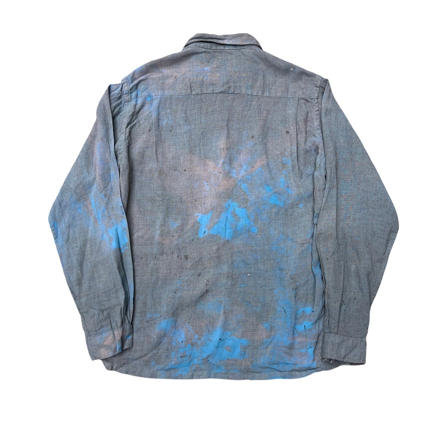 1960s Marlboro blue faded rayon loop collar shirt (M)