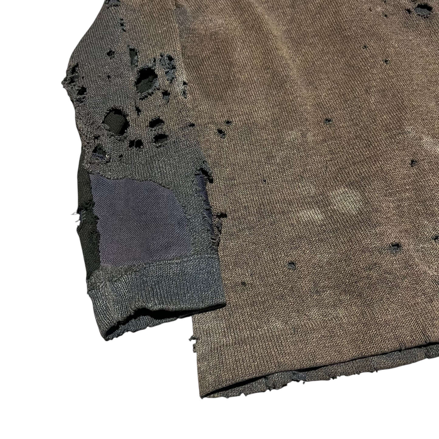 1920s Distressed blue faded wool cardigan (M)