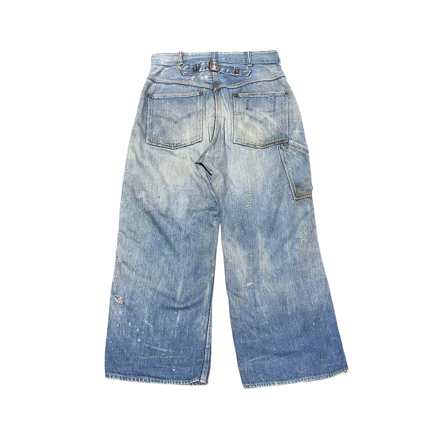 1930s Buckle back denim tractor button jeans (30w)