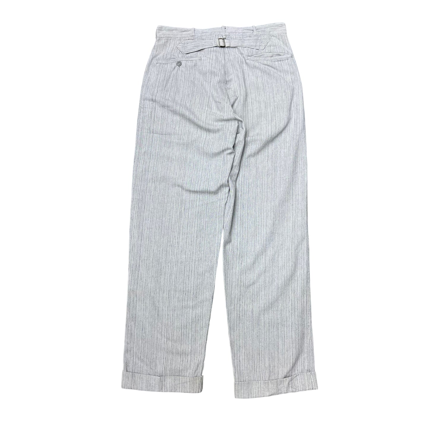 1940s Buckle back cotton work pants fleck stripe (30w)