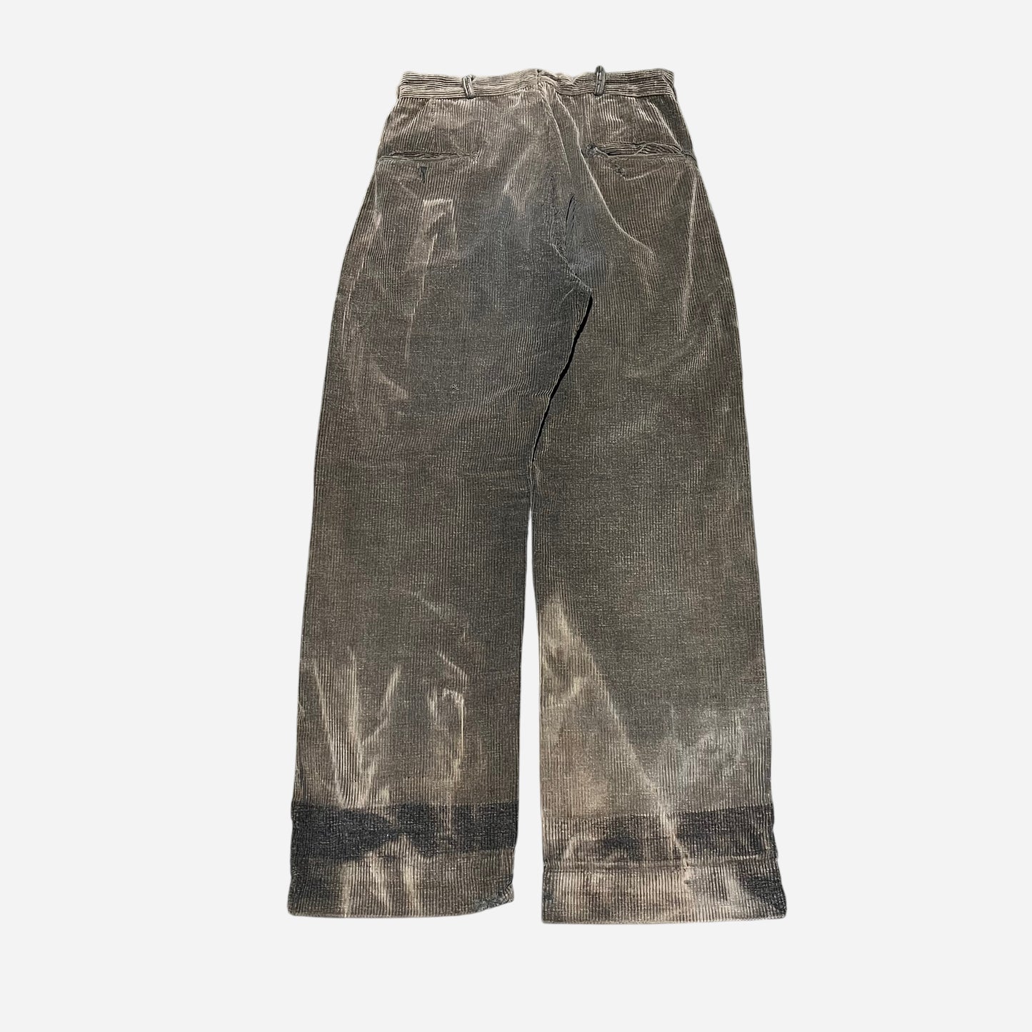 1930s Sun faded printed fleck corduroy pleated work pants (27w)