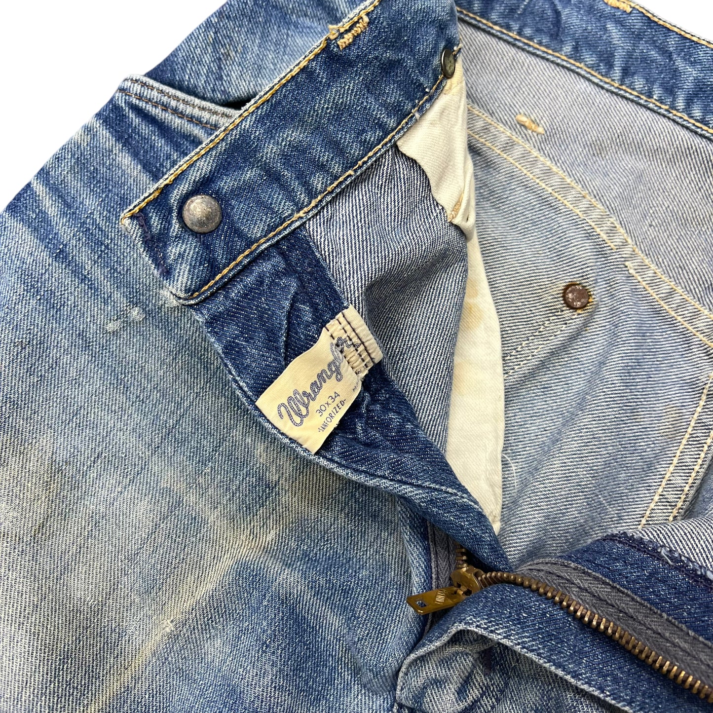 1960s Wrangler faded painted cowboy jeans (30w)