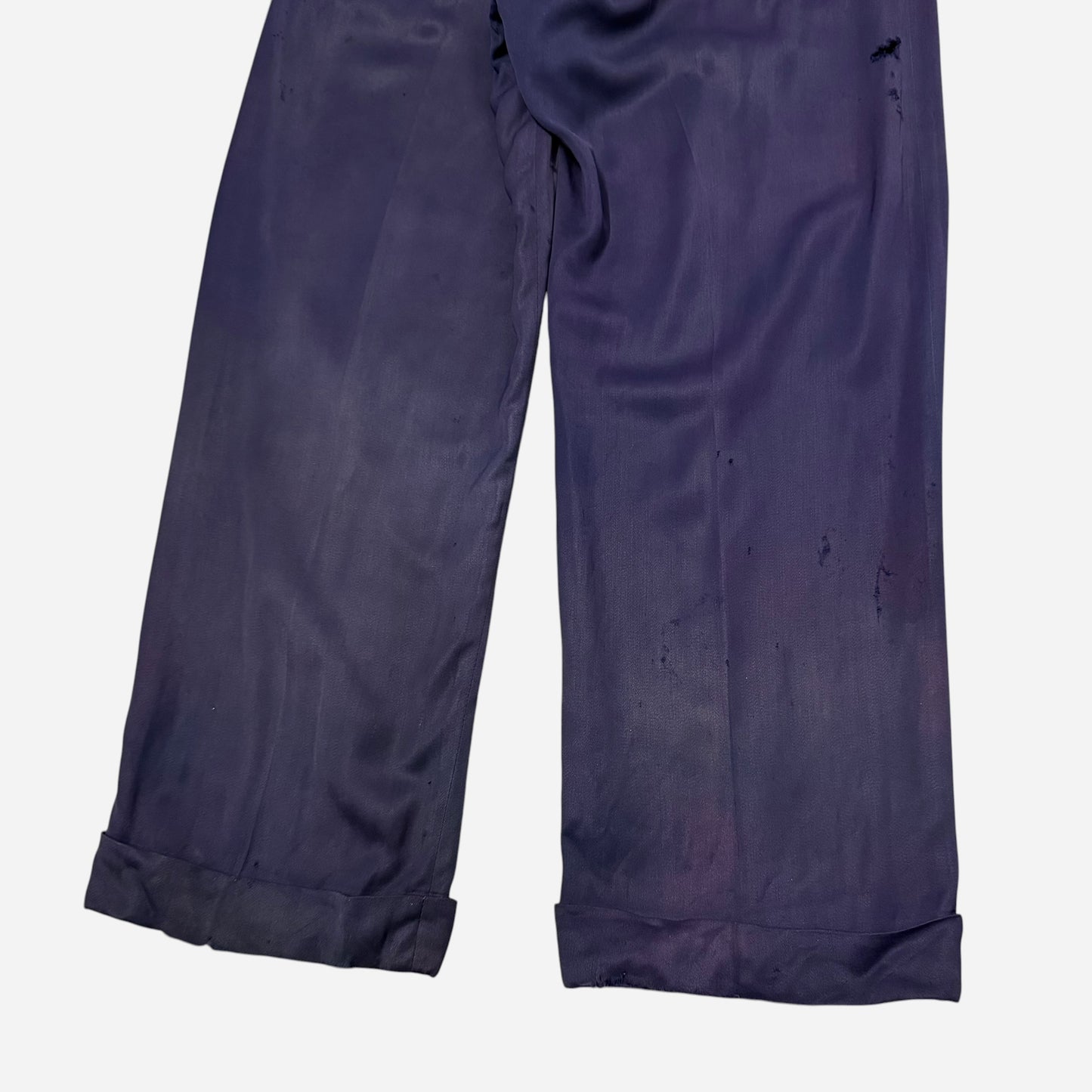1950s Purple rayon pleated pants (31w)
