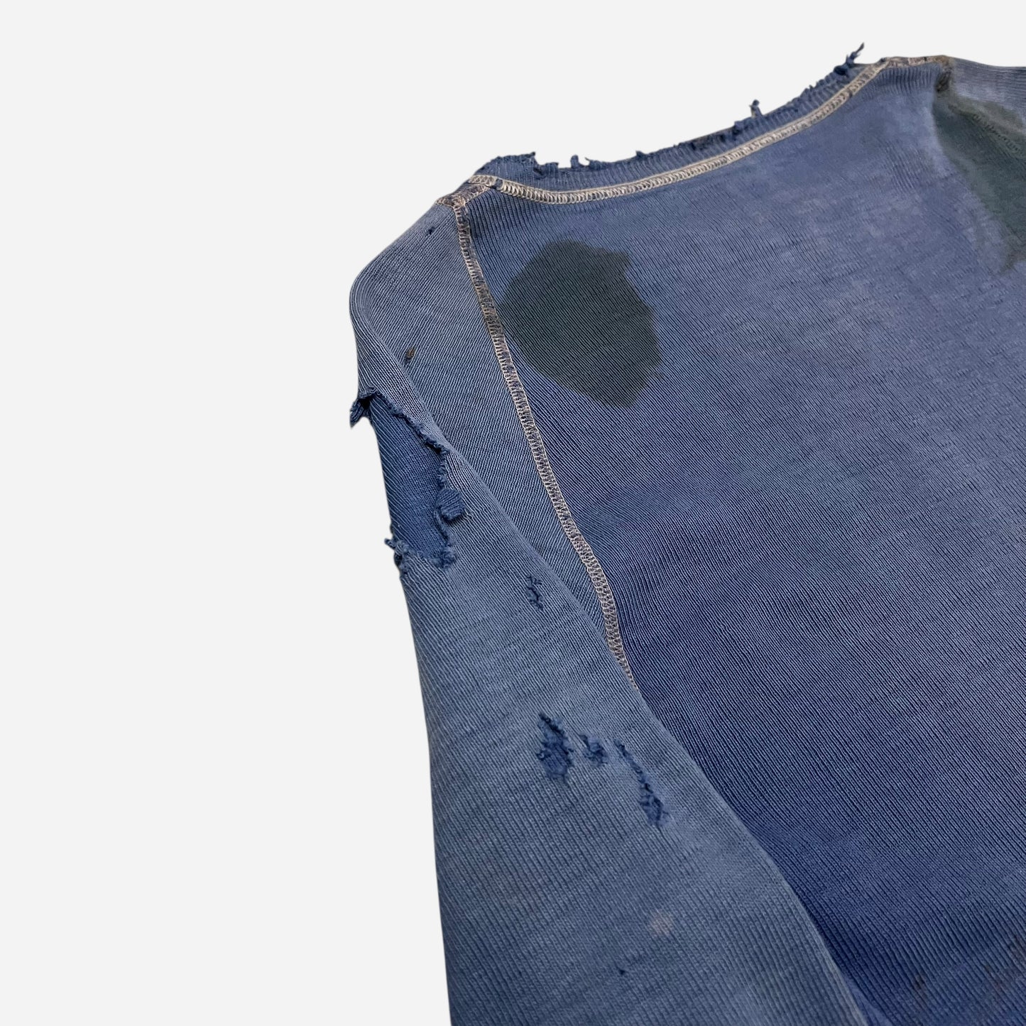 1930s Blue sun faded cotton jersey (M)