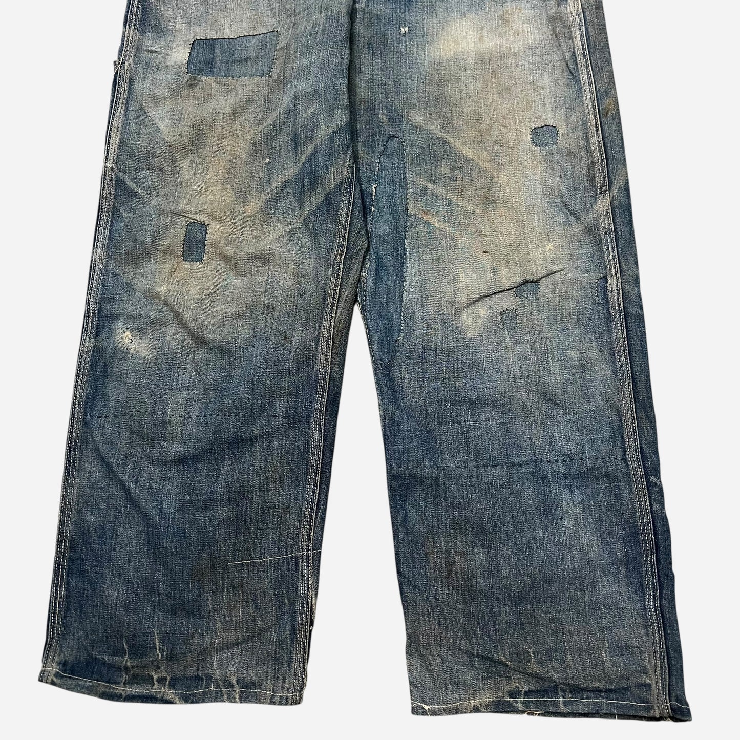 1920s Train button overalls “triple stitch seam” (36w)