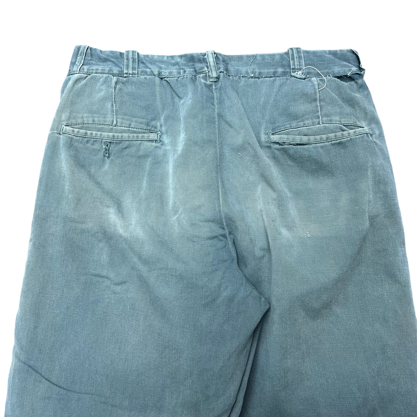 1950s Distressed green sail cloth chino work pants (32w)