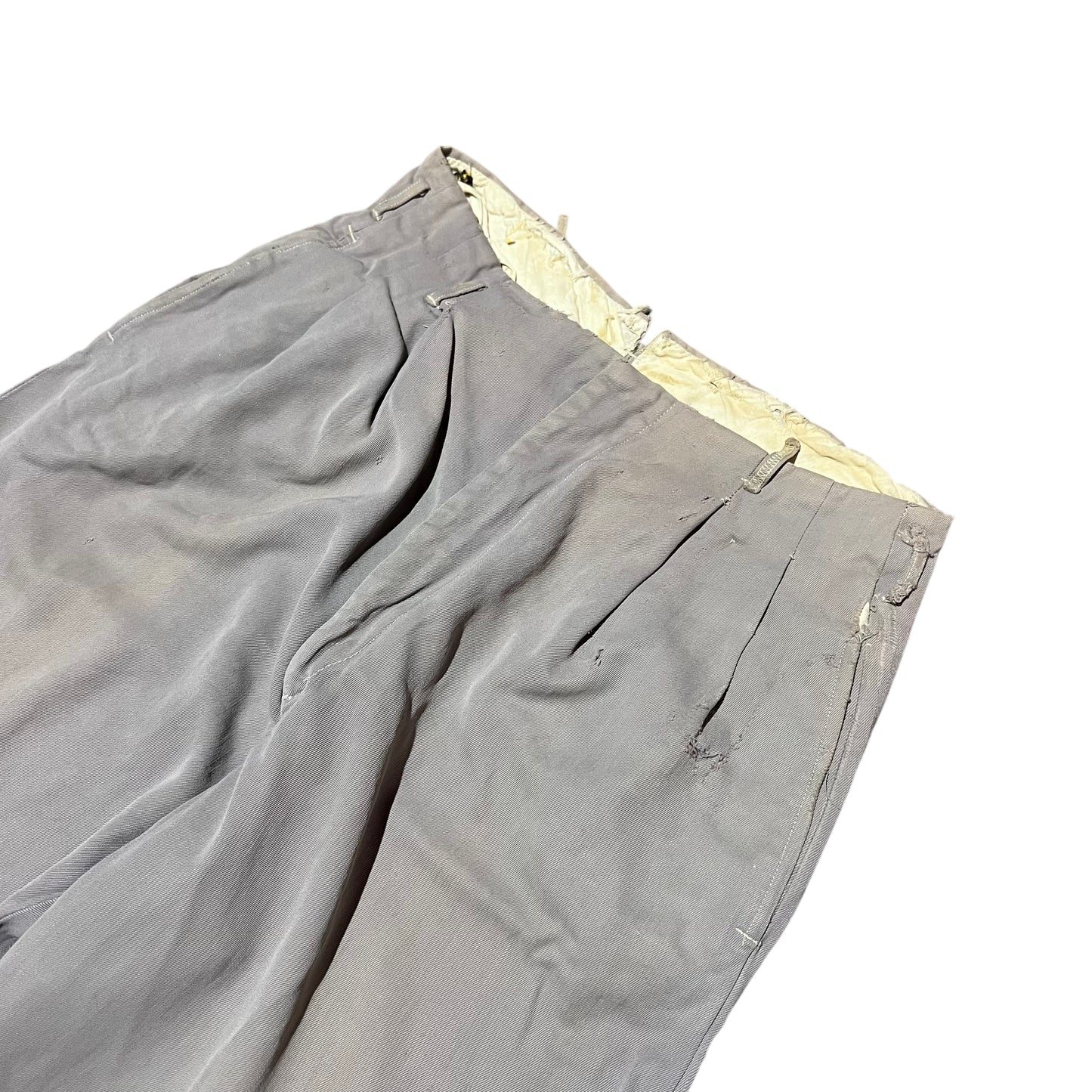 1940s 1950s Gray rayon pleated pants (29w)