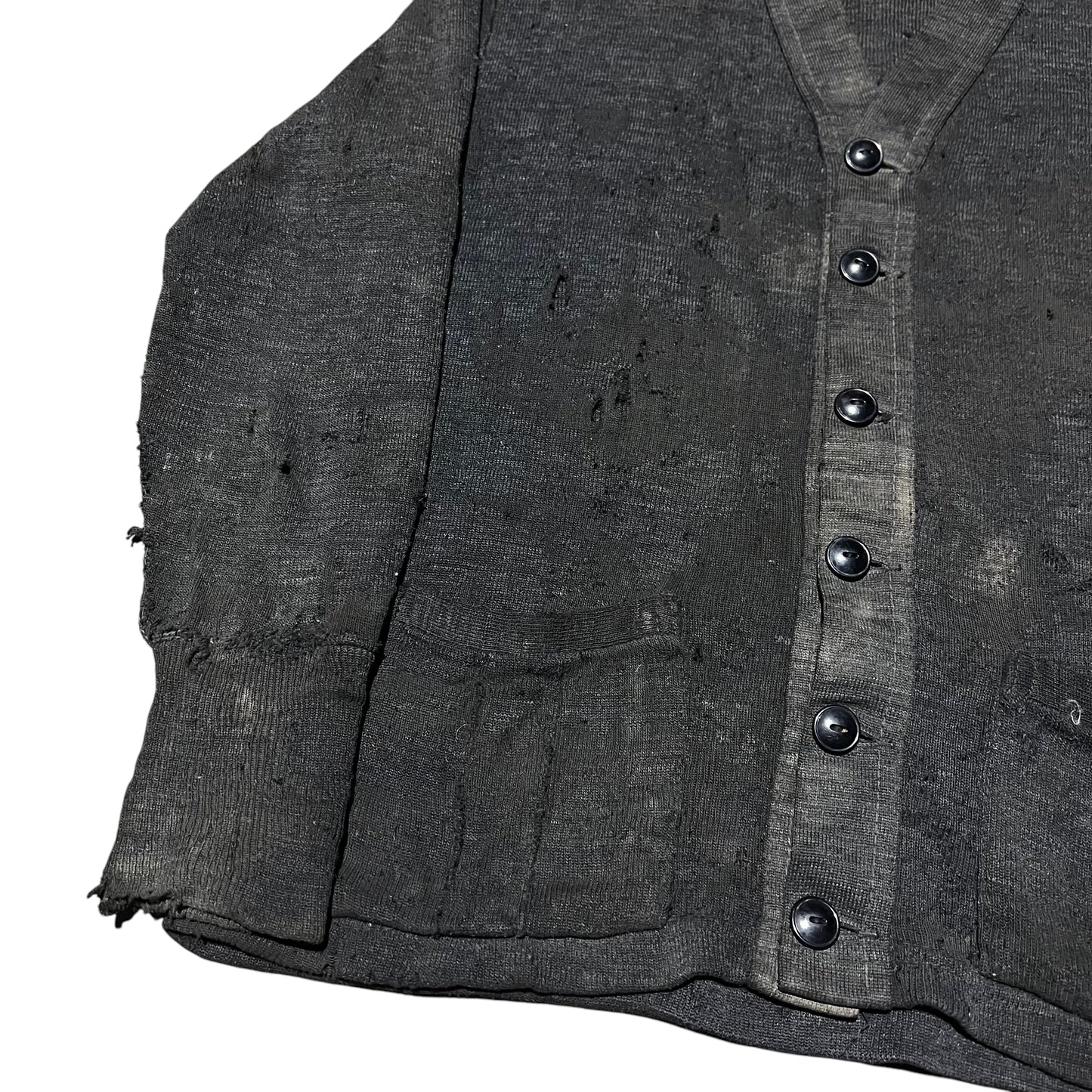 1940s Black wool cardigan sweater (M)