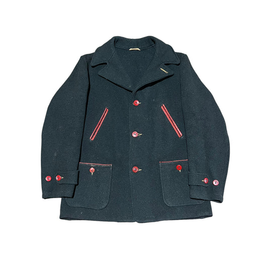 1940s Women’s pine green wool coat (M)