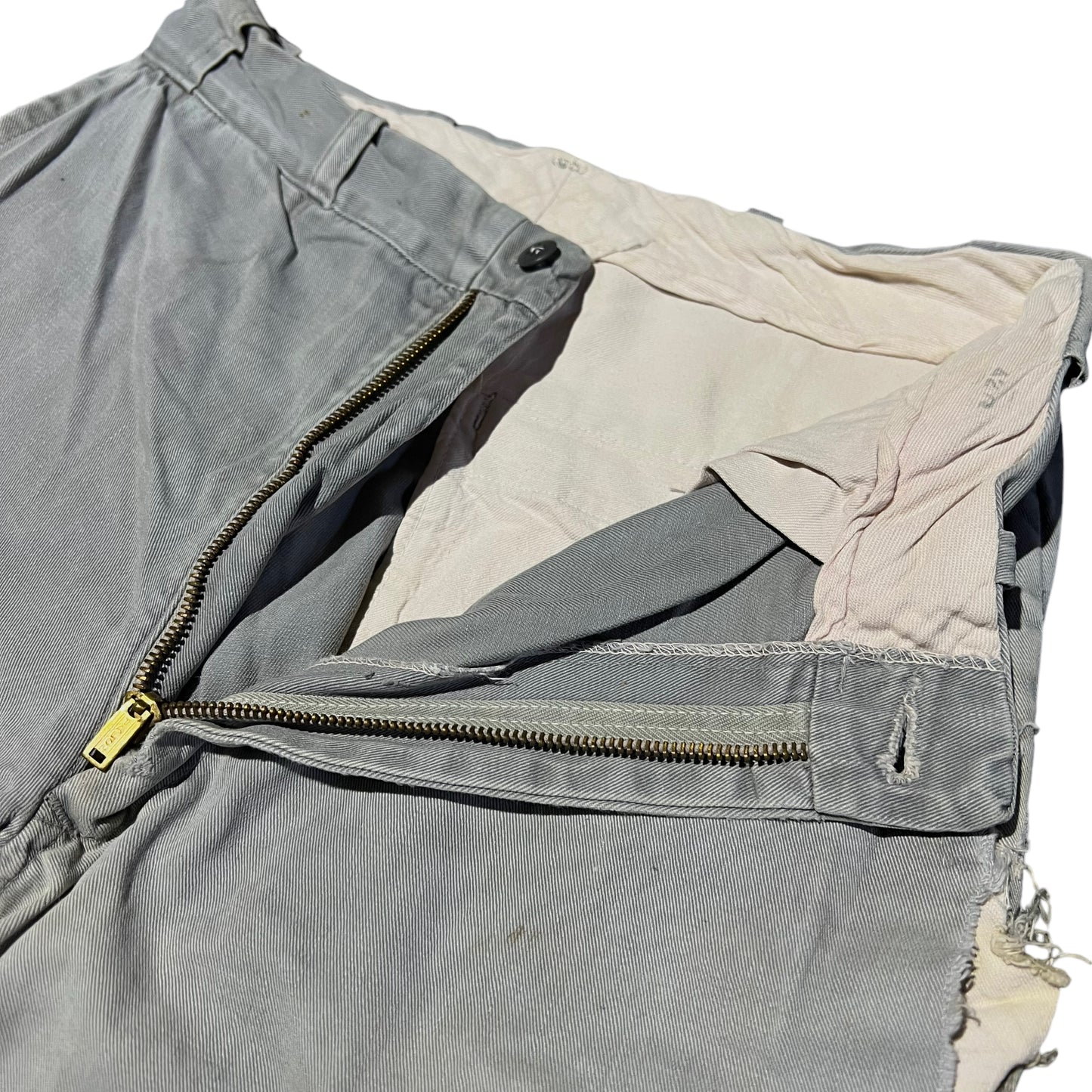 1950s Gray sail cloth chino work pants (28w)
