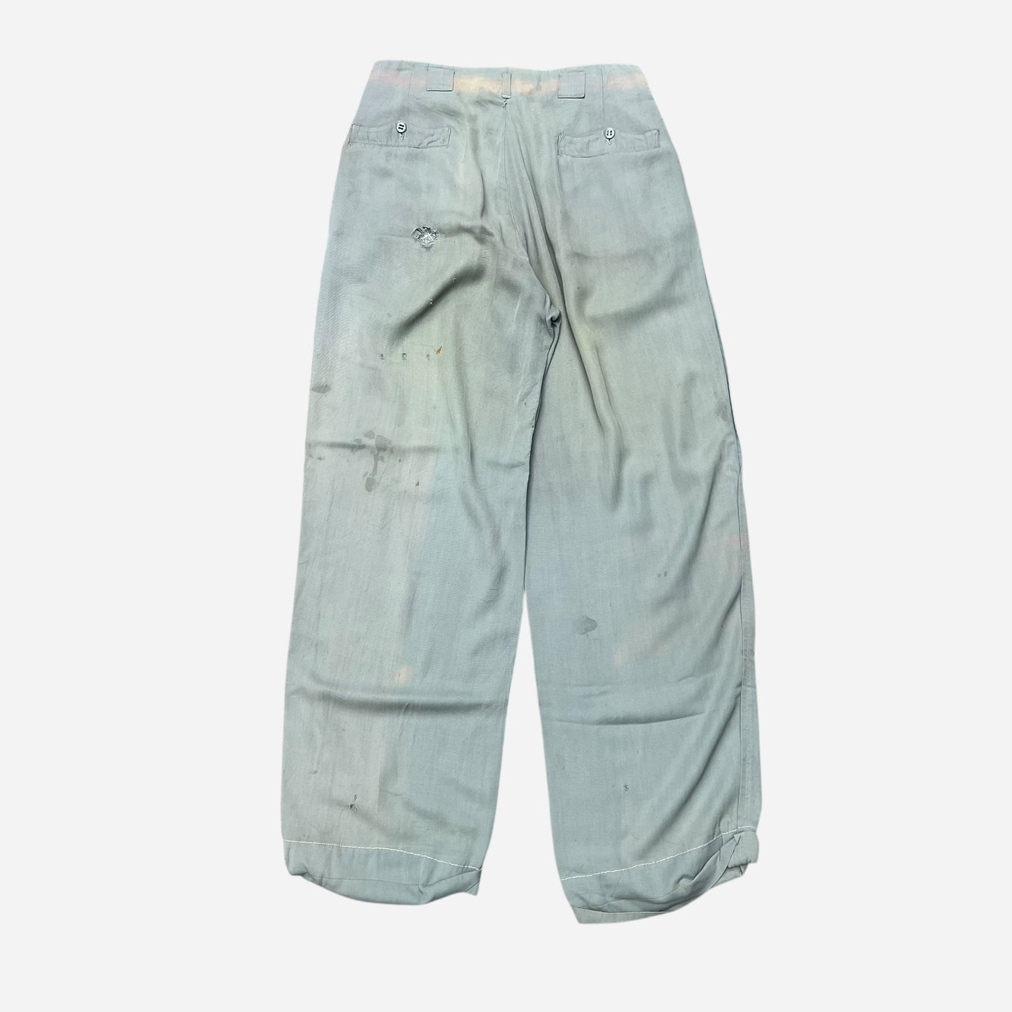 1950s Sea foam green light rayon pleated pants (28w)