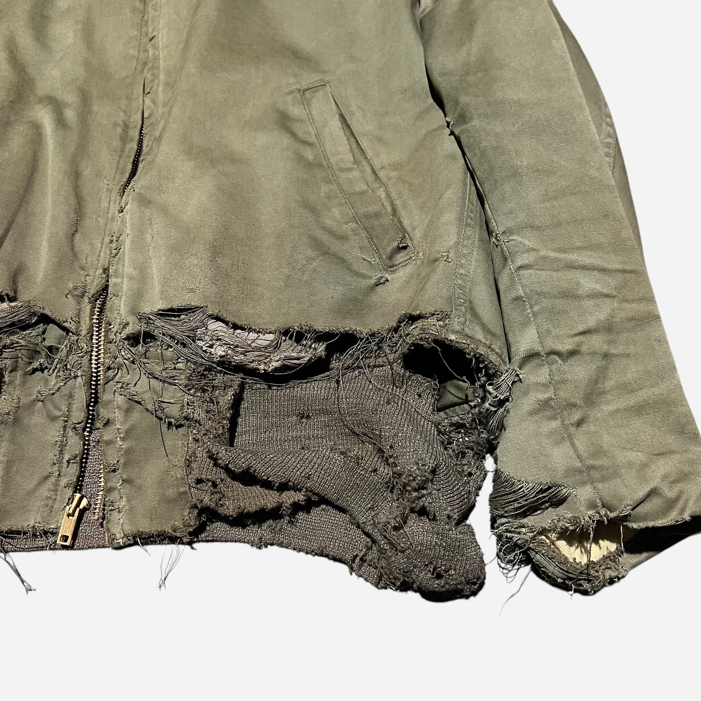 1940s Private purchase green hbt collar alpaca lined jacket (S/M)