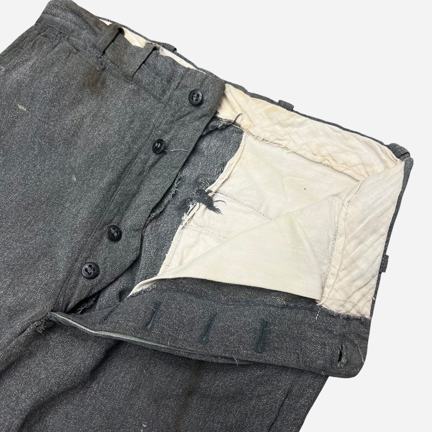 1940s Salt & pepper cotton chambray pants (30w)