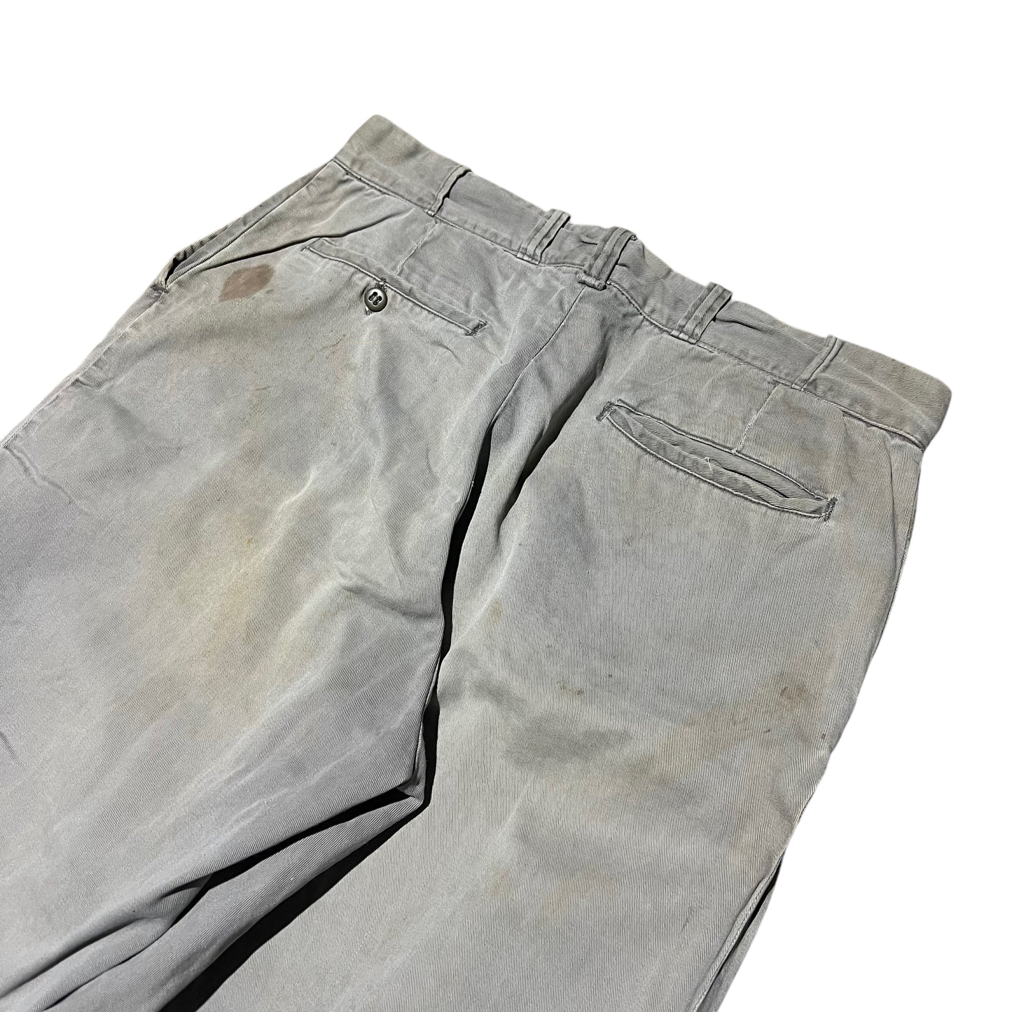 1950s Gray sail cloth chino work pants (32w)