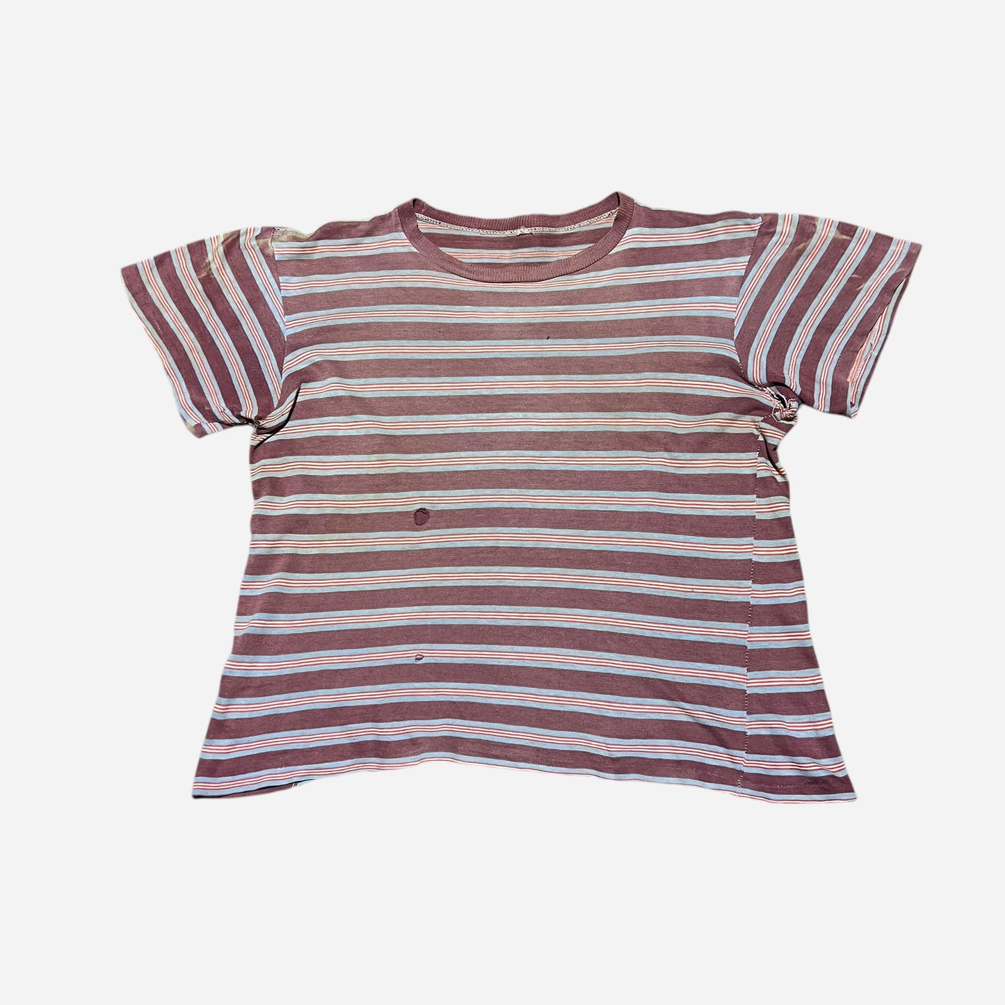 1940s Striped boxy light cotton t shirt (M)