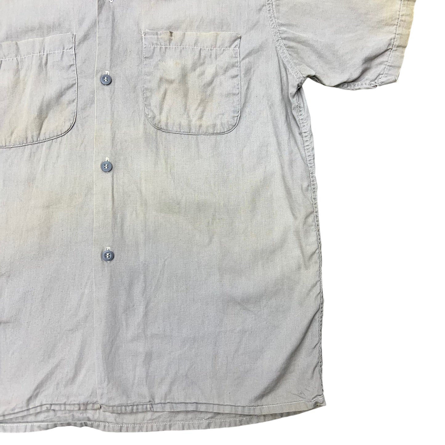 1950s Grey loop collar cotton work shirt (M)