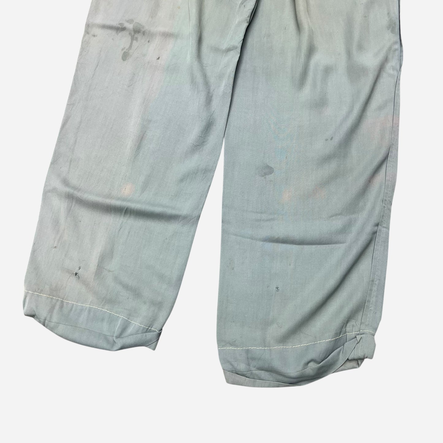 1950s Sea foam green light rayon pleated pants (28w)