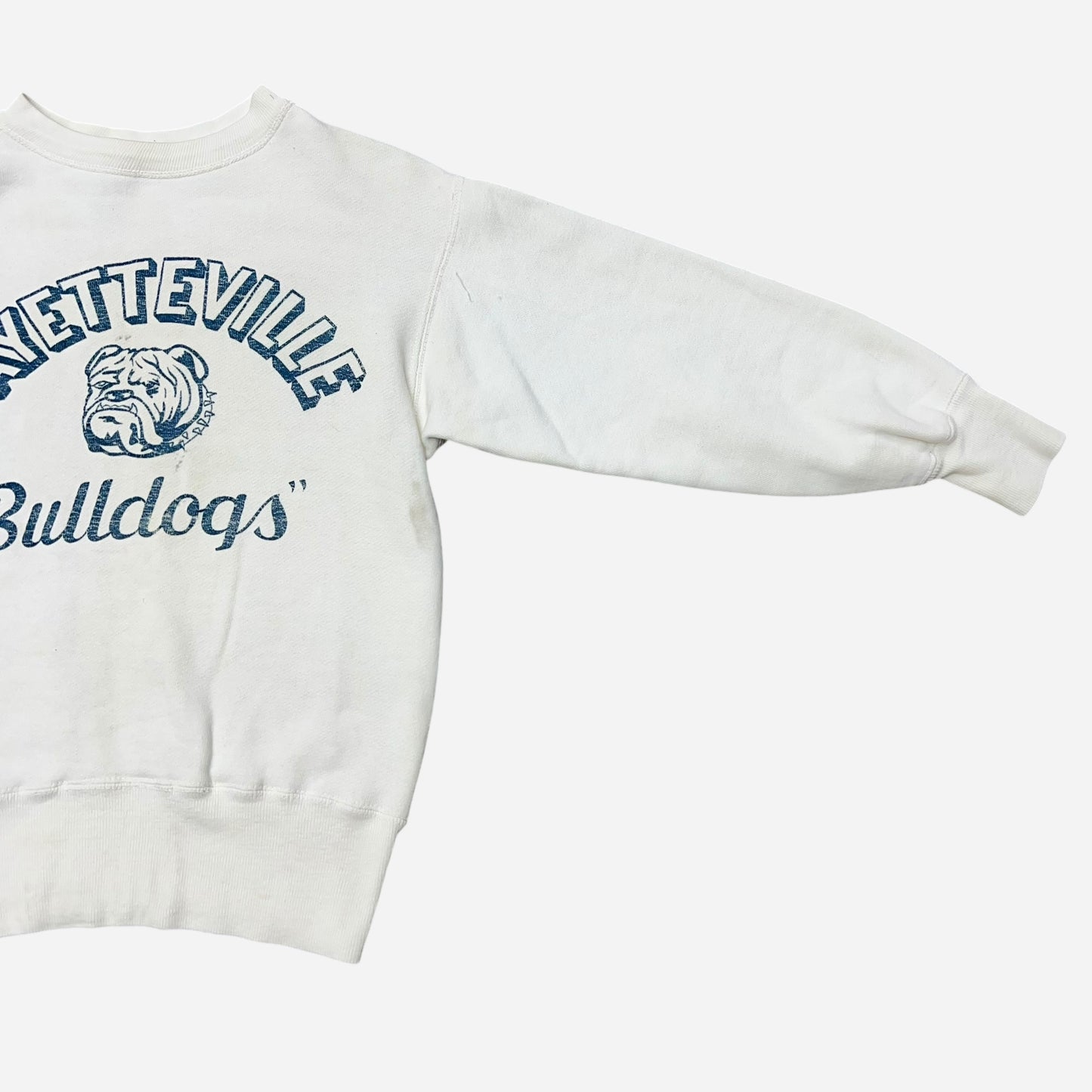 1950s Champion bulldog high school white sweat shirt (M)