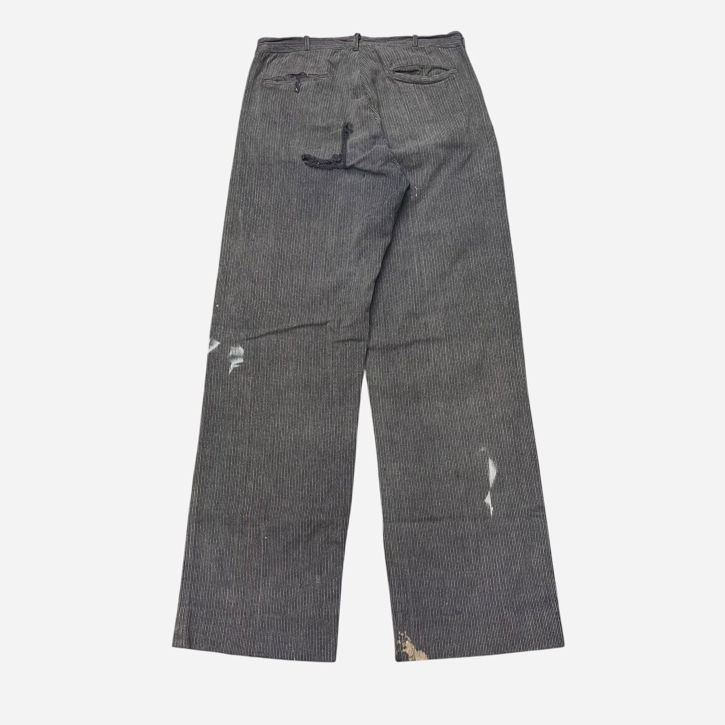 1930s 1940s Salt and pepper coltex wood button fly work pants (30w)