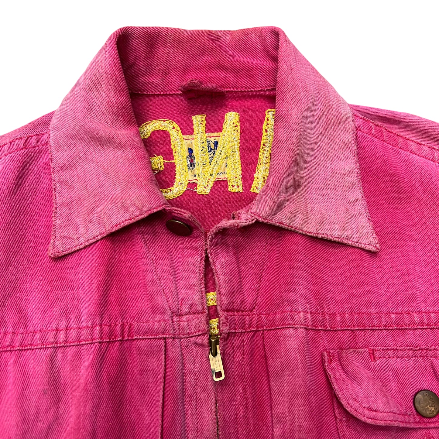 1950s Wrangler Blue Bell red chain stitched rodeo champion jacket (38)
