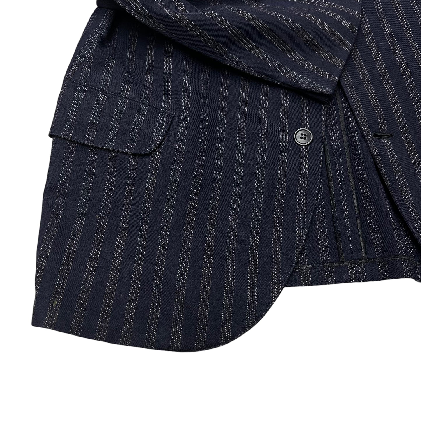 1910s 1920s Two piece pinstripe navy suit (42/ML)