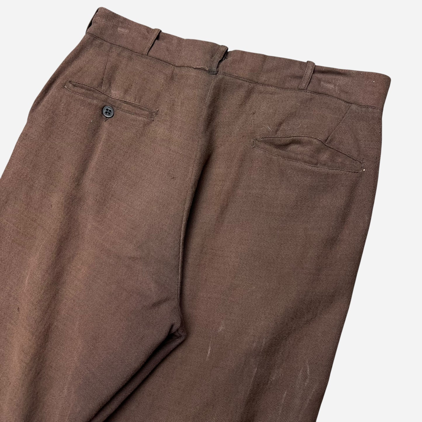 1930s Brown wool button fly pants (31w)