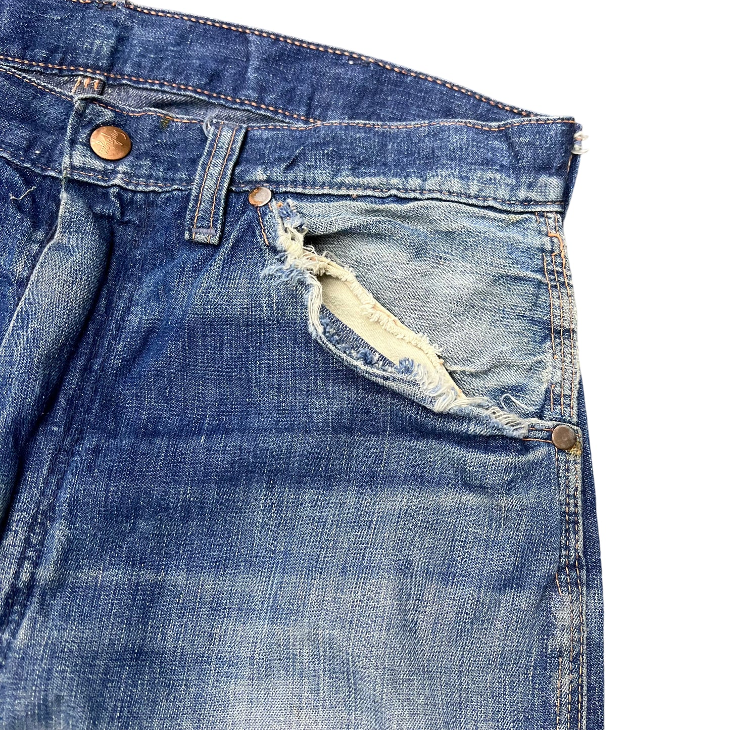 1950s Unbranded sanforized denim jeans (30w)