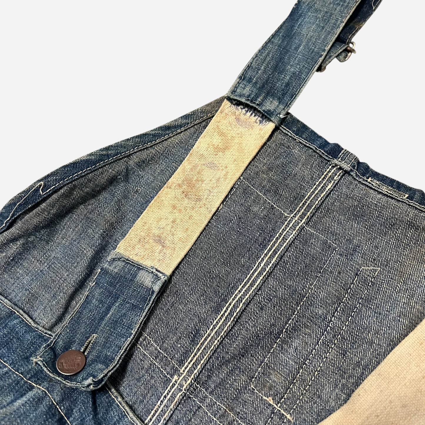 1920s Train button overalls “triple stitch seam” (36w)