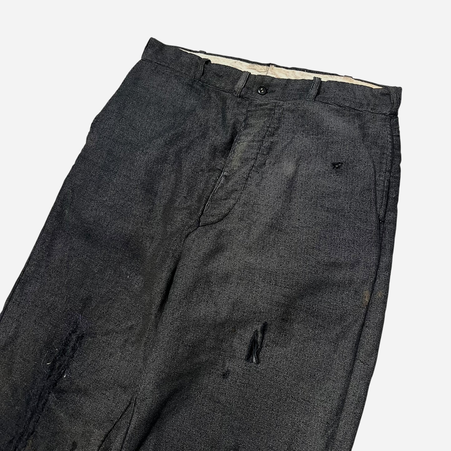 1940s Cone Hobart salt and pepper moleskin work pants (30w)