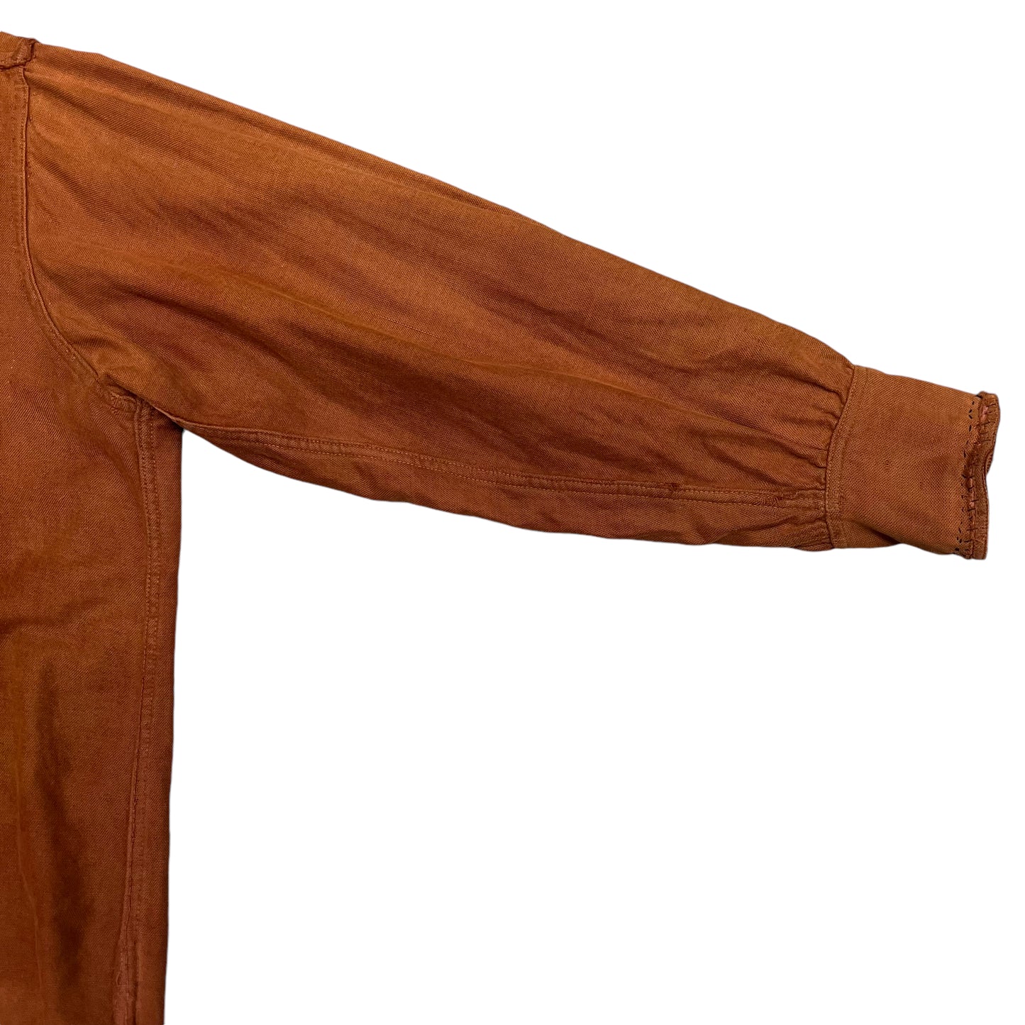 1930s J.C. Penney orange suede moleskin work shirt flannel (XL)