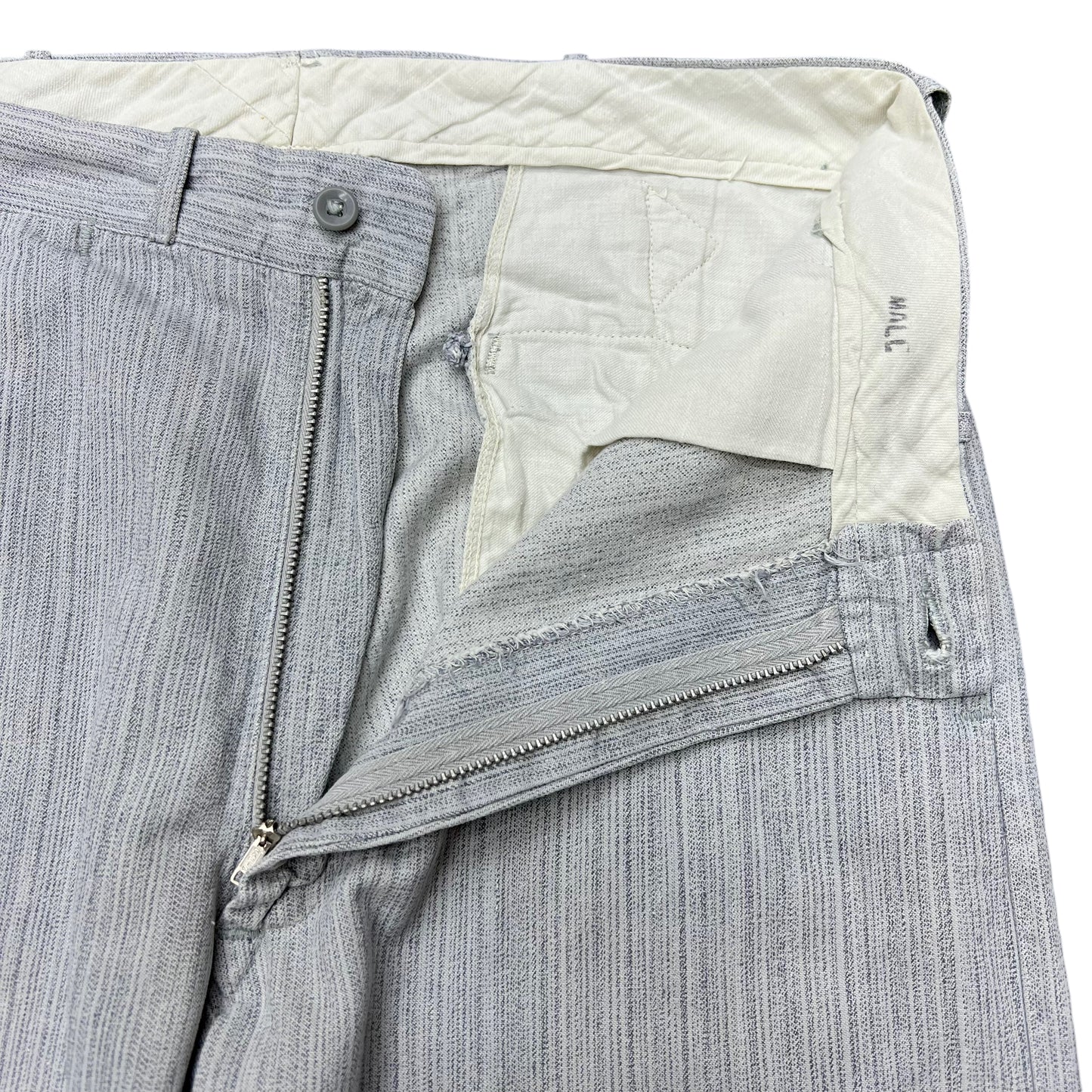 1940s Buckle back cotton work pants fleck stripe (30w)