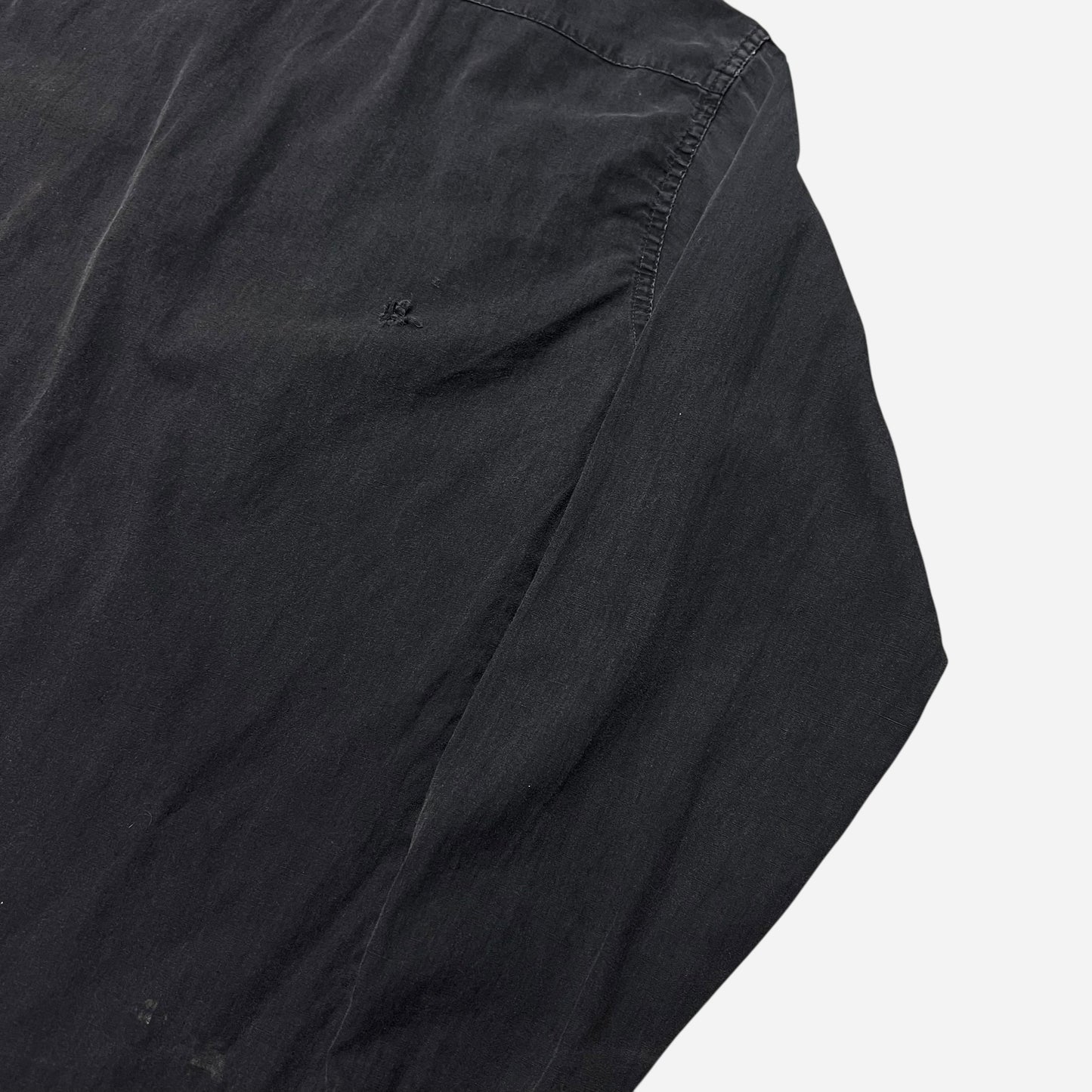 1960s Black cotton slant pocket pearl snap western pullover shirt (M)