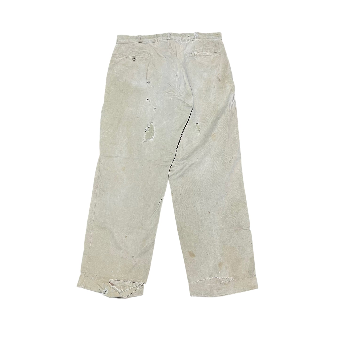 1950s Hercules sail cloth khaki chino work pants (34w)