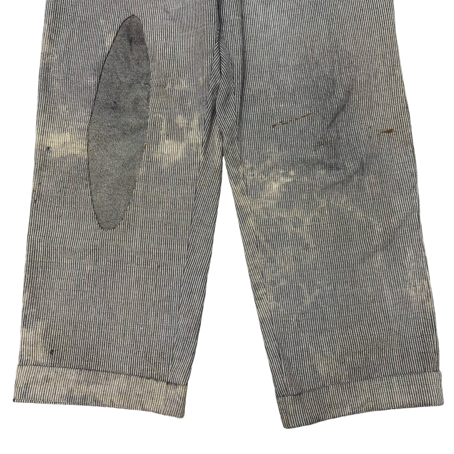 1940s Cotton salt & pepper work pants Stifel repair (36w)