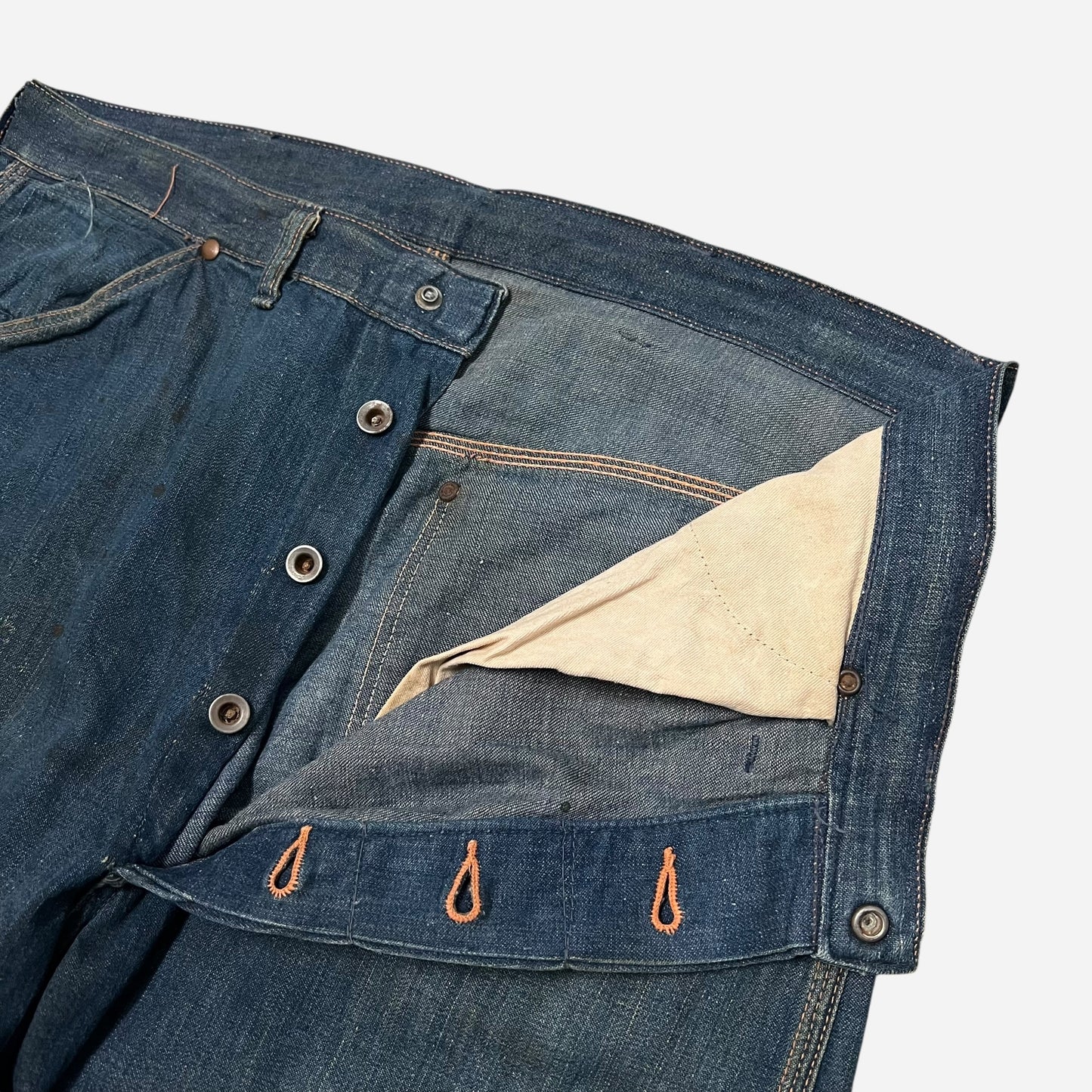 1940s Big Mac donut button fly dark wash jeans (34w)