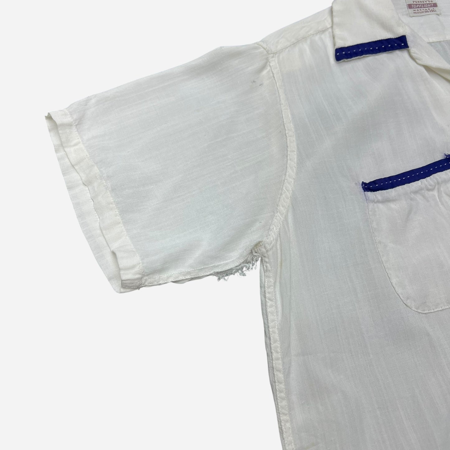 1950s Penneys Topflight rayon/cotton loop collar shirt (M)